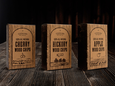Cooking Gift Set | Wood Chip Flavors cooking flavors food grill set kit design packaging design wood chips