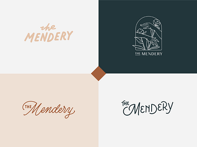 The Mendery Logo Design Exploration branding hand lettering logo logo design script wordmark logo