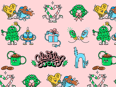 Christmas Characters brand branding cartoon character design characters christmas colourful design digital art graphic design illustration procreate vector