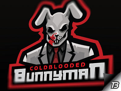 Bunny blood illustration logo man mascot suit