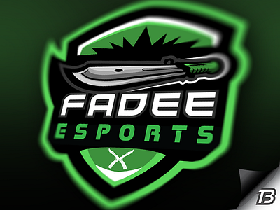 Fadee Esports bayonet green illustration knife knives logo shield