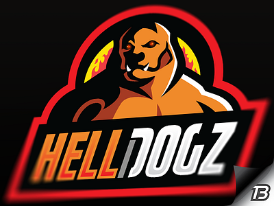 HELLDOGZ bulldog dog fire hell illustration logo mascot