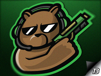 Teddy Bear bear branding gaming gun logo mascot pistol teddy