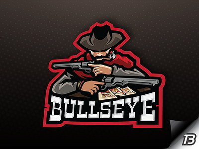 Bull'sEye colt cowboy gaming gun gunslinger illustration logo mascot outlaws wildwest