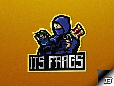 It's Frags fortnite gaming grenade illustration katana logo mascot ninja sword