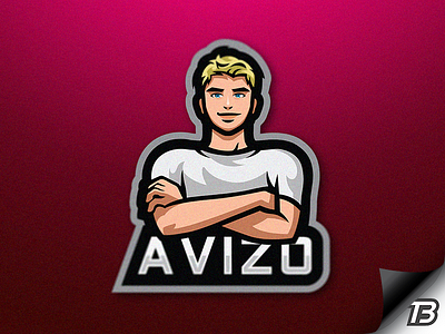 Avizo blond boy gaming illustration logo mascot twitch