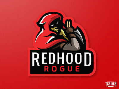 RedHood blonde gaming illustration knife logo mascot red redhood