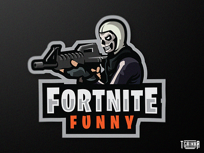 Fortnite Funny fortnite gaming gun illustration logo mascot skin skull