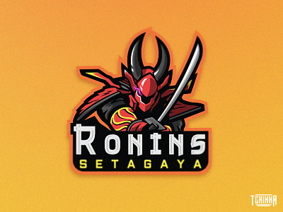 Ronins gaming katana logo mascot ronin