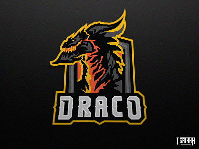 Draco dragon gaming lava logo mascot