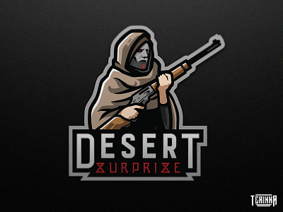 Desert Surprise branding desert gaming gun hood hoodie logo mascot rifle