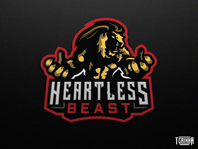Heartless Beast branding fist heart lion logo mascot