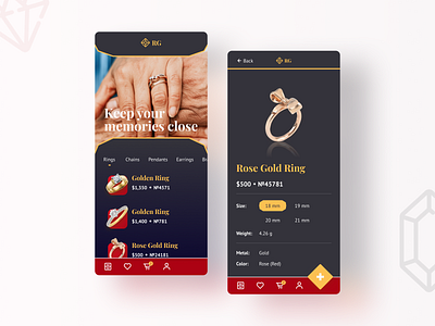 Jewelry Store e comerce e shop ecommerce figma jewelry mobile mobile app product page store ui