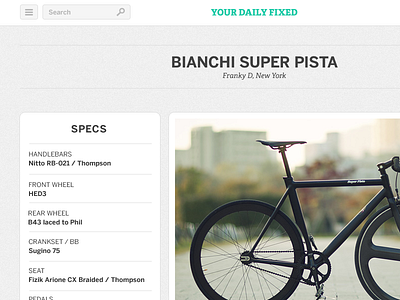 Your Daily Fixed header and specs header list ui