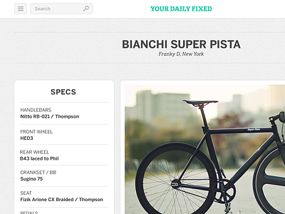 Your Daily Fixed header and specs