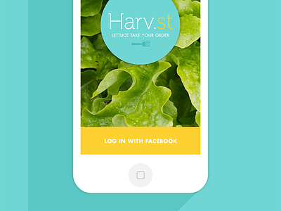 Harv.st login app button clean flat iphone lettuce login long shadow mobile ui thin type ui