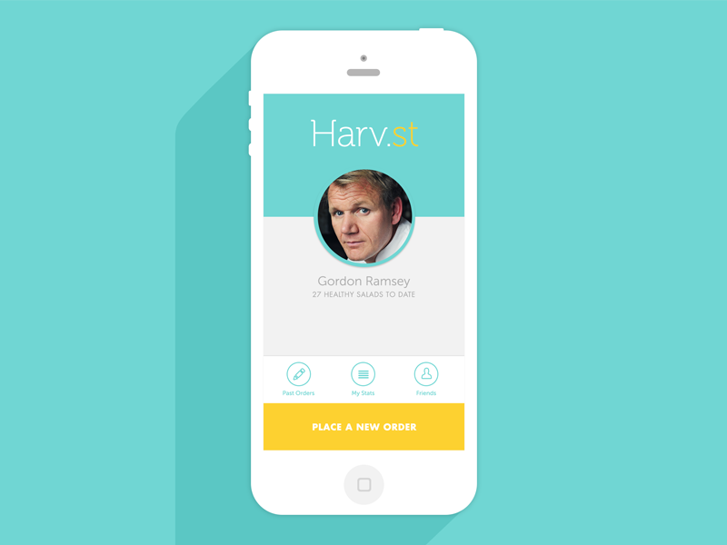 Harv.st logged in state flat long shadow thin type circular headshot trendy outlined icons mobile ui iphone app ui clean