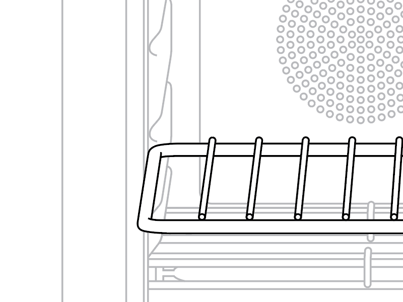 Oven detail line drawing illustration