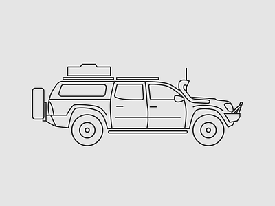 Toyota Tacoma glyph icon illustration outline overland overlandr tacoma toyota truck