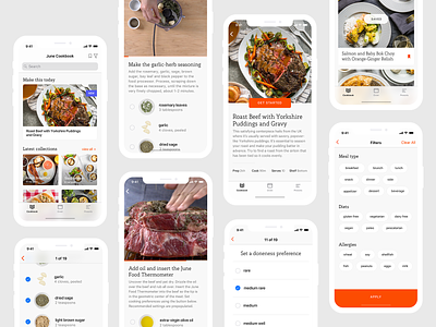 June Oven Recipes app execution iphone product product design recipes ui