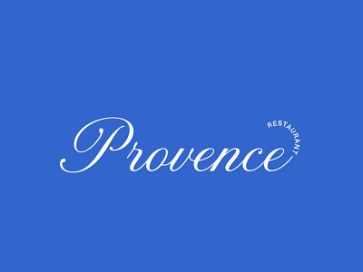 Logo for Restaurant Provence (practice project) blue branding custom wordmark logotype french restaurant french riviera graphic design identity lettering logo logotype restaurant script