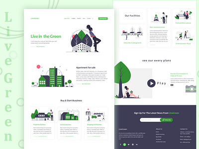 Live Green Apartment booking Website Concept