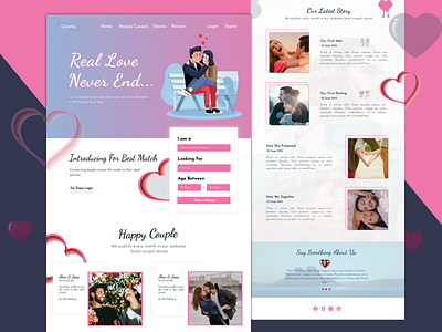 Love 4 You Dating Website Homepage art clean concept design flat graphics design illustration minimal photoshop sale simple typogaphy ui uiux ux web