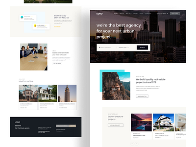 Real Estate agency landing page apartment brand design house landing page product property real estate rent sell ui web design