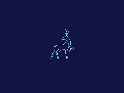Deer animal antlers deer hunting icon line mark stag symbol