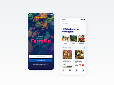 FarmOn Brand Identity and mobile UI/UX Design