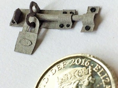 Tiny lock 3d handcrafted illustration paper art papercut scale