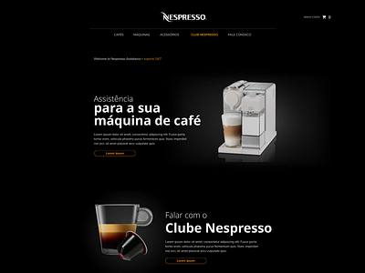 Nespresso | Suporte black design interface invision studio nespresso ui
