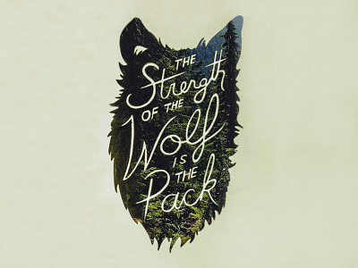 Strength of the Wolf handlettering illustration lettering nature typography wolf