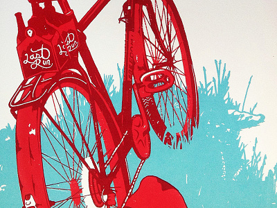 Wanderlust artcrank beer bike nature poster screenprint