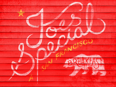 Joe's Special food illustration lettering san francisco texture typograhy