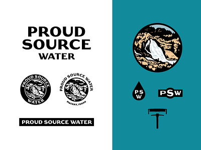 A Proud History badge branding history icons idaho illustration logo vector water waterfall
