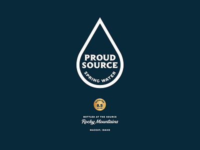 A New Proud Source badge branding gold idaho logo packaging rocky mountains typography water