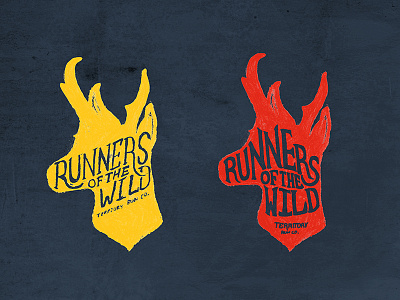 Runners Of The Wild antelope badge lettering nature running t shirt tee typography