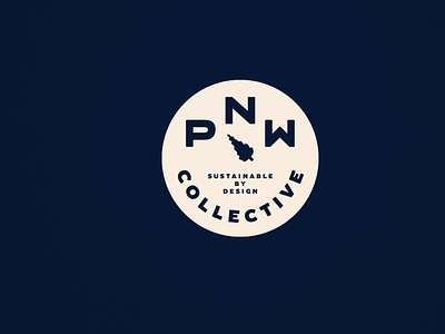 PNW Collective badge branding compass logo tree vector washington