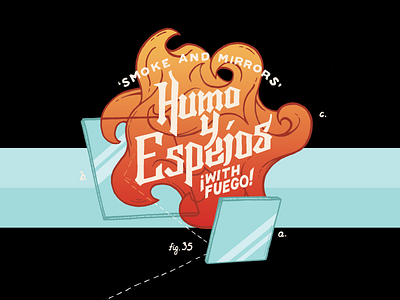 Humo y Espejos Beer beer branding brewery colorado illustration lettering magic mirror packaging smoke stout typography