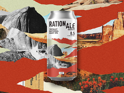 Rationale Brewing beer branding brewery brewing can collage desert label logo nature non alc packaging