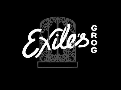 Exile's Grog beer black brewing illustration jail lettering packaging pirate typography