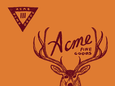 Acme apparel badge deer illustration lettering nature rugged sketch