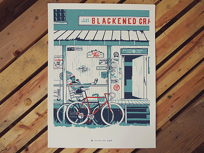 Hitching Post artcrank bikes illustration pdx portland poster sceen print lettering