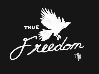 Territory Freedom bird branding illustration lettering typography