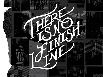 There Is No Finish Line collage illustration lettering nike portland typography