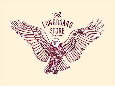 Eagle Outlined eagle illustration lettering longboard skateboard