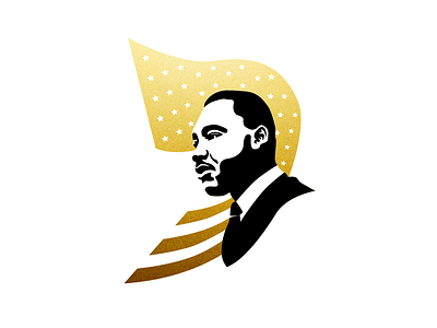 The Dream america icon illustration logo mlk portrait