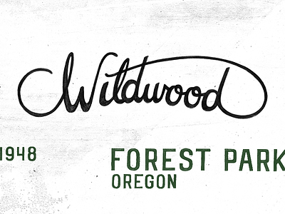 Wildwood illustration lettering oregon script typography