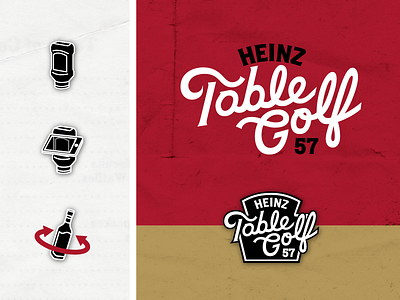 Heinz Table Golf app design badge branding heinz icons lettering logo mobile texture typography ui ui design
